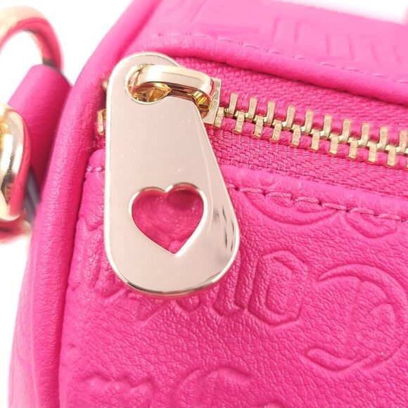 Juicy Couture Free Love Pink Logo Satchel Crossbody Purse - Picture 8 of 14